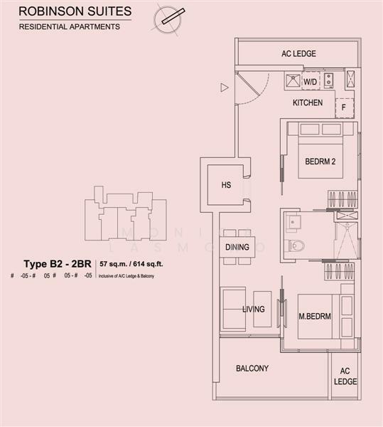 2Bed-614 sqft