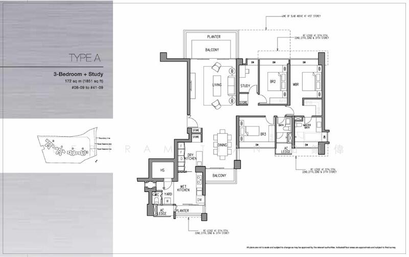 3 Bedroom + Study - 1,851 sqft (Stack 9)