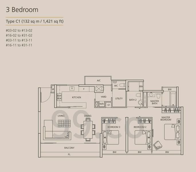 Martin Place Residences, 6 Martin Place, 3 Bedrooms, 1,421 sqft, Condominium For Rent, by Joyce Lim, 19838038 - PropertyGuru.com.sg