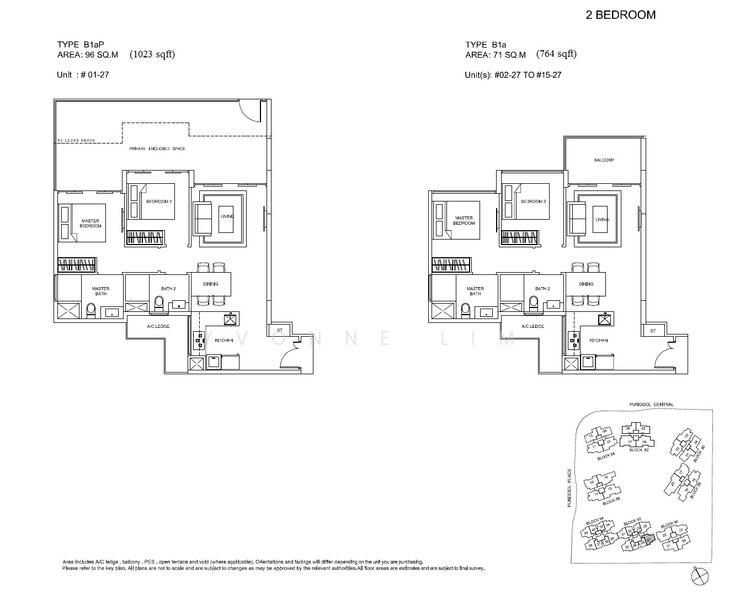 2Bed-764 sqft