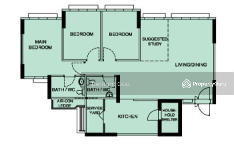 3Bed-1,184 sqft