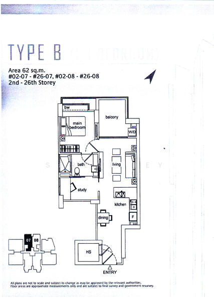 Beacon Heights, 8 Mar Thoma Road, 1 Bedroom, 667 sqft, Apartment For