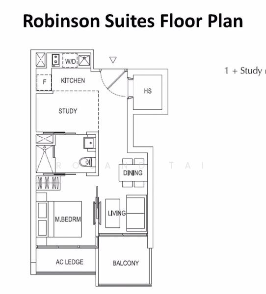 Robinson Suites, 50 Robinson Road, 1 Bedroom, 484 sqft, Condominium For Rent, by Roland Tai, 19943764 - 1Bed-484 sqft - PropertyGuru.com.sg