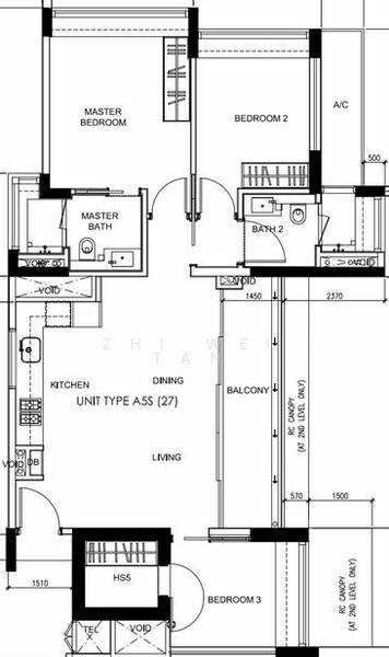3Bed-1,087 sqft
