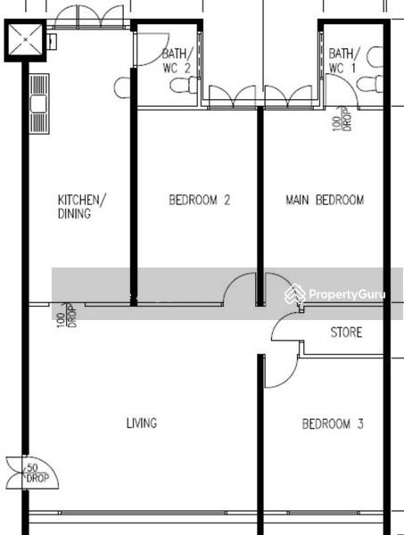 3Beds-990sqft