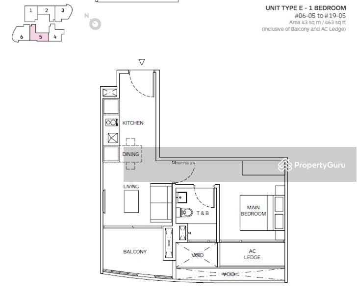 1Bed-463 sqft