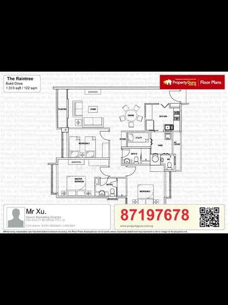 The Raintree, 95 Bukit Drive, Clementi Park / Upper Bukit Timah, 3 Bedrooms, 1,302 sqft, Condominium For Rent, by Mr Xu., 20027276 - PropertyGuru.com.sg