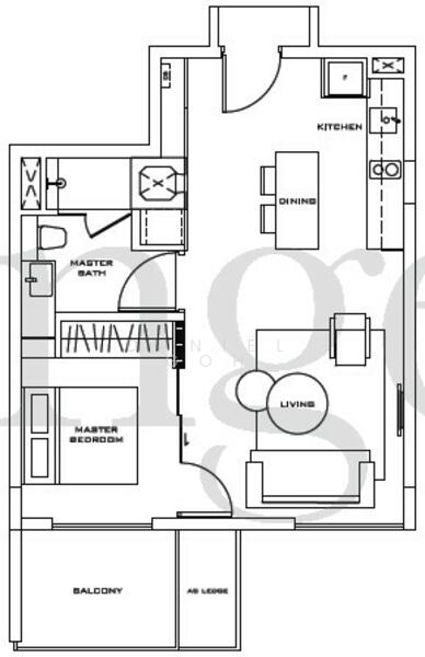 1Beds-592sqft