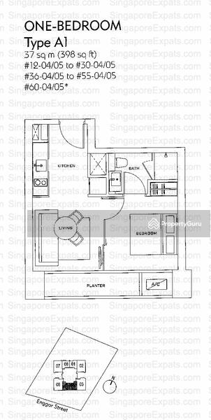 1Bed-398 sqft