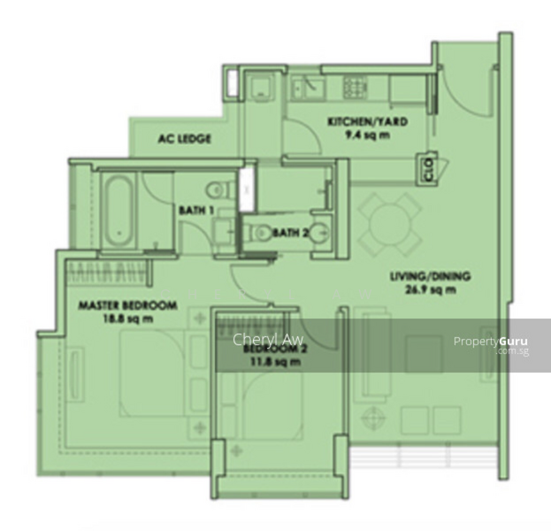 City Square Residences, 12 Kitchener Link, 2 Bedrooms, 872 sqft, Condominium For Rent, by Cheryl Aw, 20047894 - PropertyGuru.com.sg