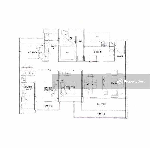 3Bed-1,460 sqft