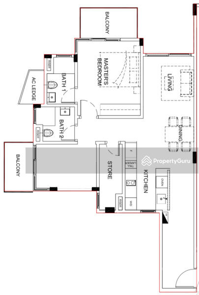 2Beds-915sqft