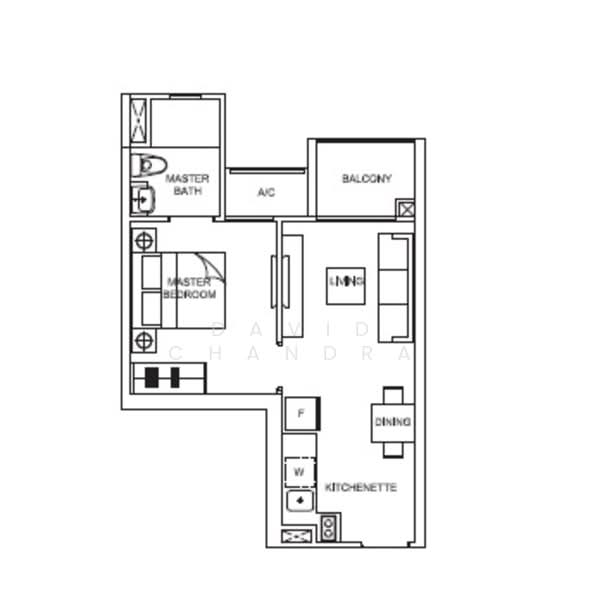 La Fiesta, Sengkang Square, 1 Bedroom, 431 sqft, Condominium For Rent, by David Chandra, 20079942 - 1Bed-431 sqft - PropertyGuru.com.sg