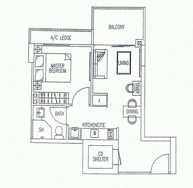 1Bed-495 sqft