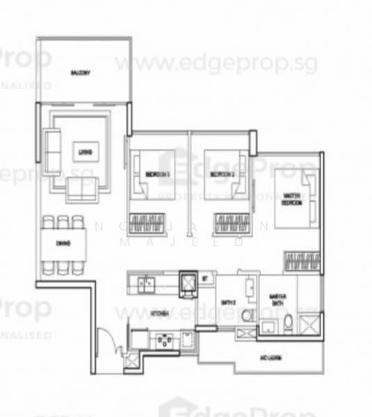 Parc Centros, 92 Punggol Central, 3 Bedrooms, 990 sqft, Condominium For Rent, by Norjahan Majeed, 20094506 - PropertyGuru.com.sg