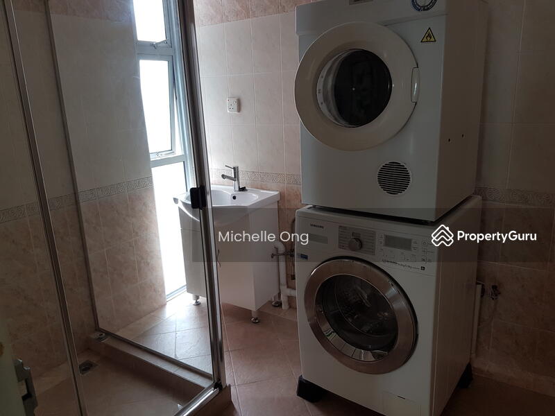 dryer with washer at utility area