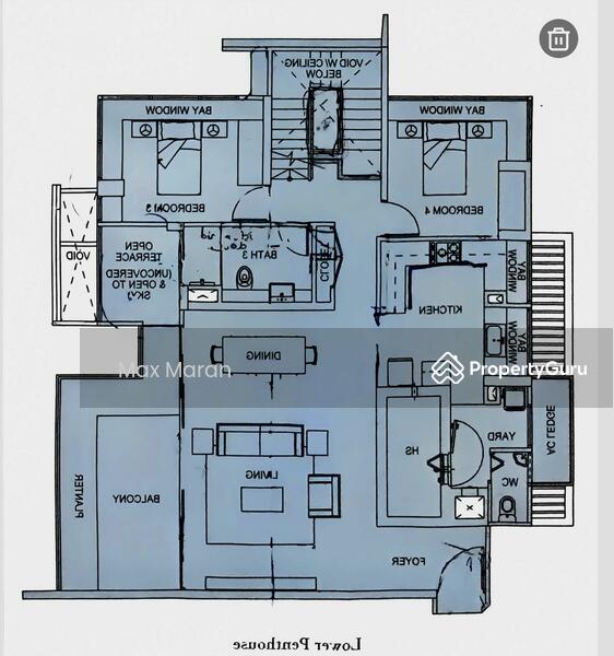 Level 23 (Lower floor penthouse - lift level)