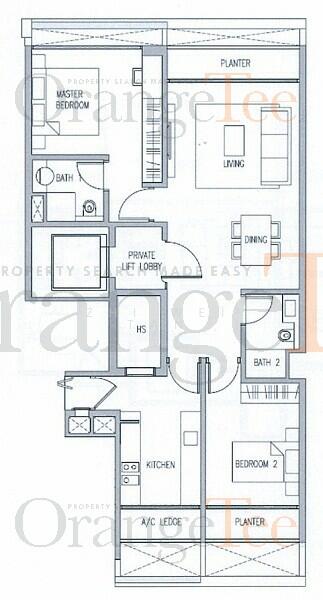 2Bed-1,044 sqft
