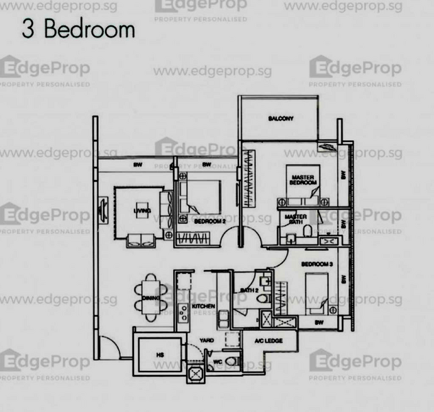 Balcon East, 482 Upper East Coast Road, Bedok / Upper East Coast, 3 Bedrooms, 1,195 sqft, Condominium For Rent, by Tan Siew Foong, 20151457 - PropertyGuru.com.sg