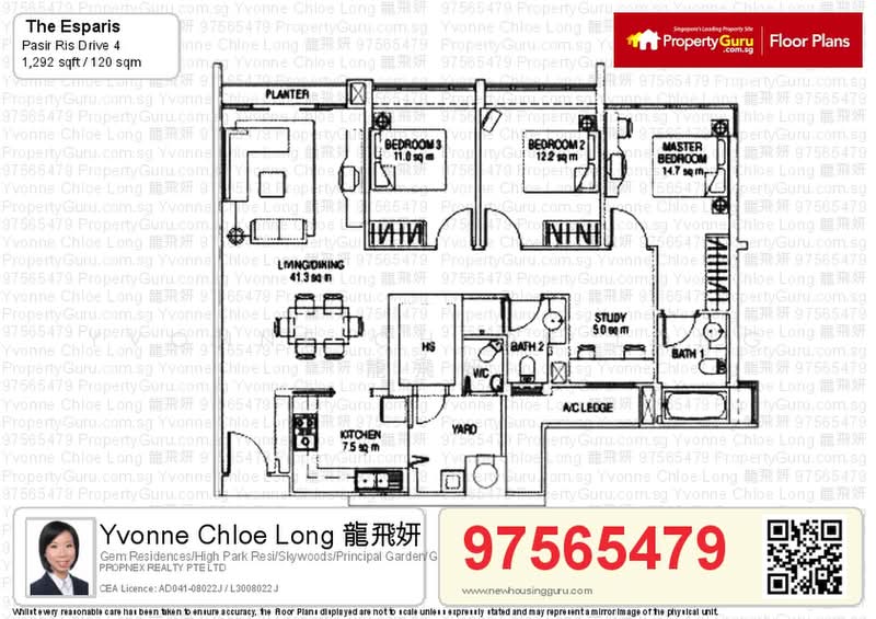 The Esparis, 7 Pasir Ris Drive 4, 3 Bedrooms, 1,292 sqft, Condominium For Rent, by Yvonne Chloe Long 龍飛妍, 20168453 - 3Bed-1,292 sqft - PropertyGuru.com.sg