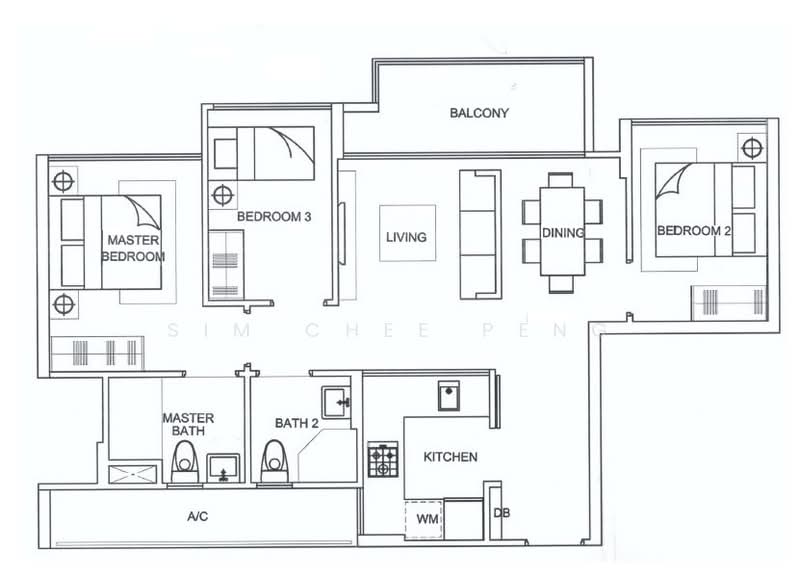 La Fiesta, 58 Sengkang Square, 3 Bedrooms, 840 sqft, Condominium For Rent, by Sim Chee Peng, 20175434 - PropertyGuru.com.sg
