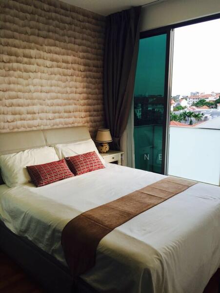 Bedroom with landed facing