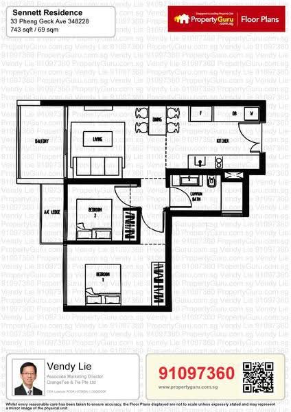 Sennett Residence, 33 Pheng Geck Avenue, Macpherson / Potong Pasir, 2 Bedrooms, 743 sqft, Condominium For Rent, by Vendy Lie, 20216063 - PropertyGuru.com.sg