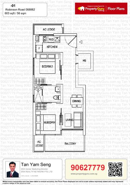 Robinson Suites, 50 Robinson Road, 2 Bedrooms, 603 sqft, Condominium For Rent, by Yam Seng Tan, 20235825 - PropertyGuru.com.sg