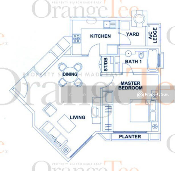 1Beds-688sqft