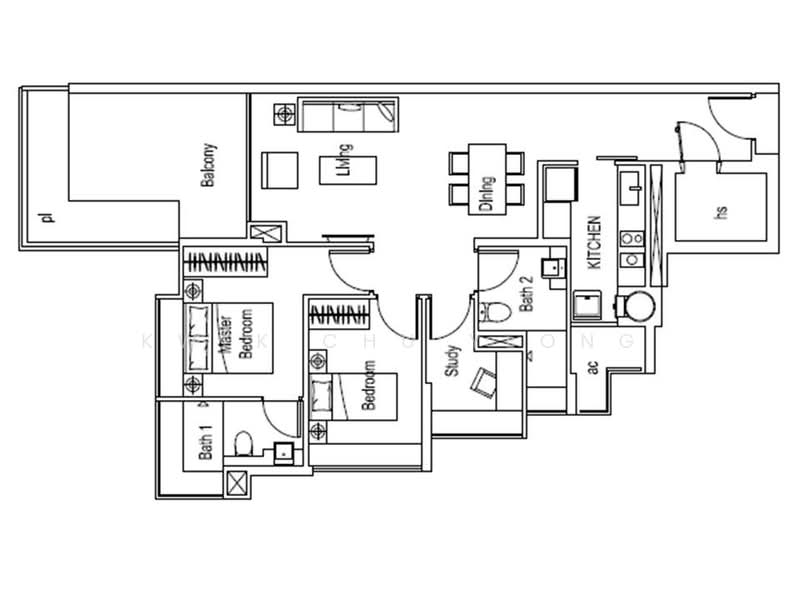 Cityscape at Farrer Park, 101 Mergui Road, 2 Bedrooms, 1,076 sqft, Condominium For Rent, by Kwek Chu Yeong, 20271758 - 2Bed-1,076 sqft - PropertyGuru.com.sg