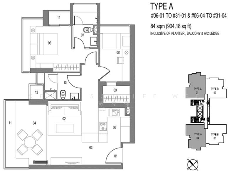 2Bed-780 sqft