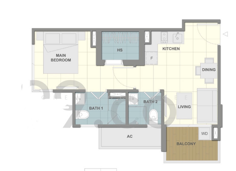 Forte Suites, 88 Mergui Road, 1 Bedroom, 441 sqft, Condominium For Rent, by Chew Hock Ngee, 20358003 - PropertyGuru.com.sg