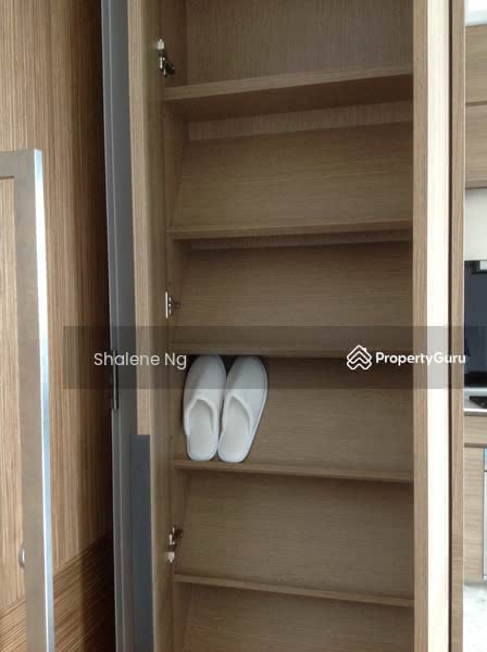 built in shoe rack.