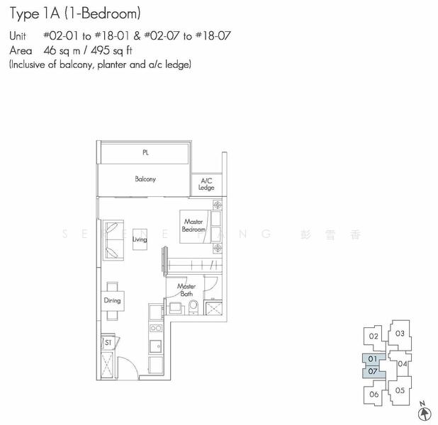 1Bed-495 sqft