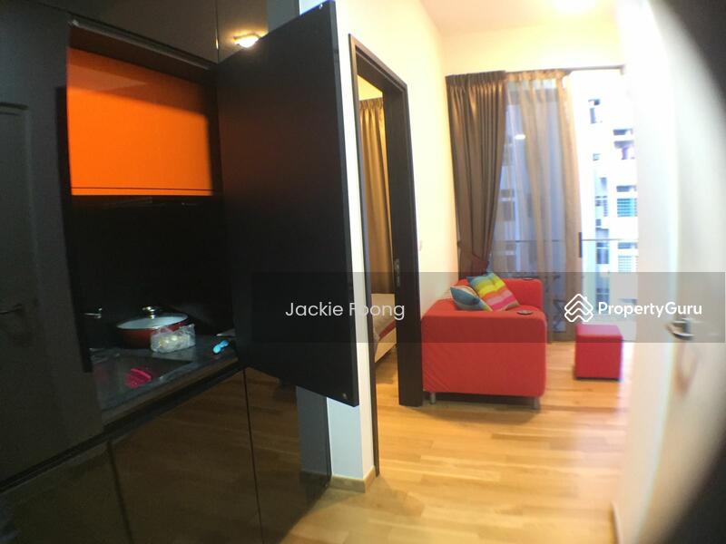 'Open' closet to reveal open kitchen cabinet