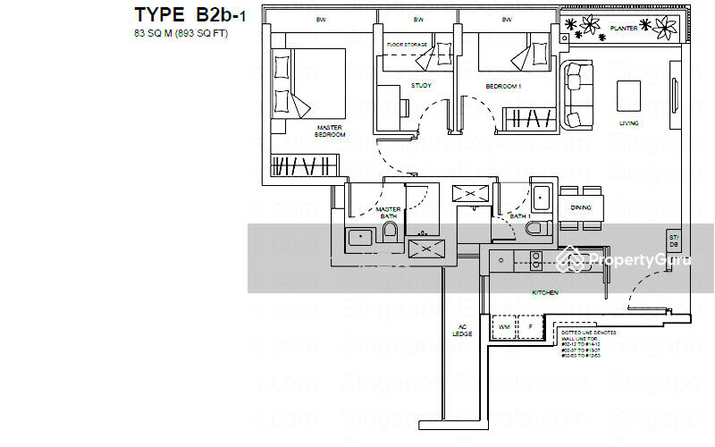 2Bed-893 sqft