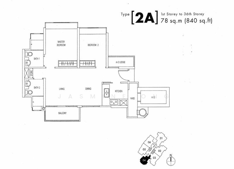 2Bed-840 sqft