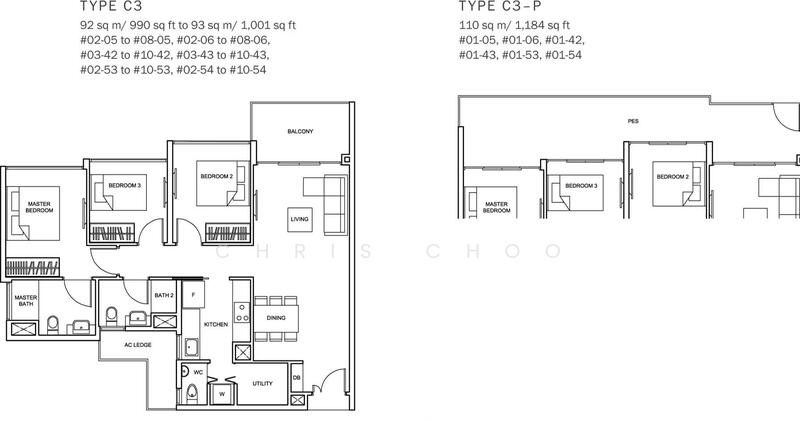 3Bed-990 sqft