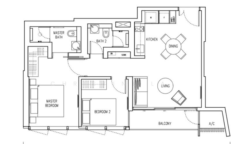 2Bed-732 sqft