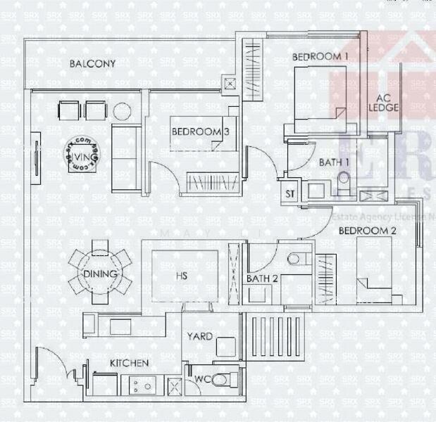 3Beds-1,077sqft
