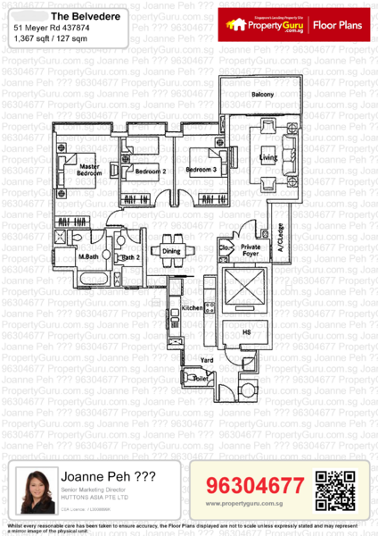 The Belvedere, 51 Meyer Road, 3 Bedrooms, 1,346 sqft, Condominium For Rent, by Joanne Peh, 20515566 - PropertyGuru.com.sg