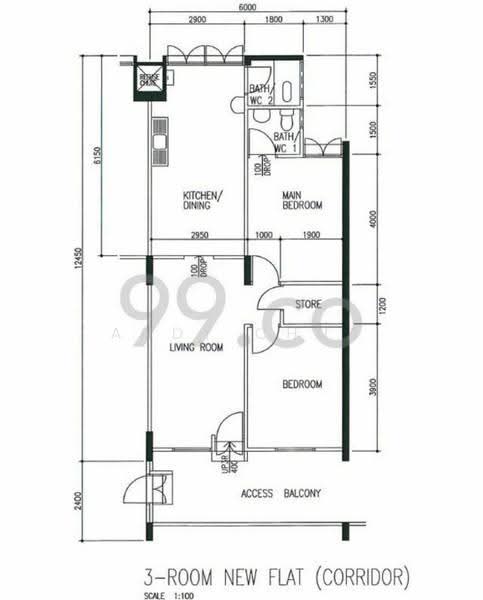 341 Clementi Avenue 5, 341 Clementi Avenue 5, Buona Vista / West Coast / Clementi New Town, 2 Bedrooms, 721 sqft, HDB Flat For Rent, by Andy Chua, 20534659 - PropertyGuru.com.sg