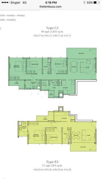 The Tembusu, 107 Tampines Road, Hougang / Punggol / Sengkang, 3 Bedrooms, 1,055 sqft, Condominium For Rent, by Jackie Lim, 20604776 - 3Bed-1,055 sqft - PropertyGuru.com.sg