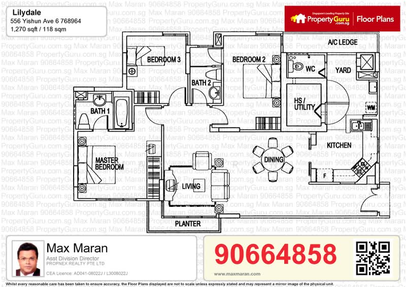 Lilydale, 550 Yishun Ave 6, 3 Bedrooms, 1,270 sqft, Condominium For Sale, by Max Maran, 20669205 - PropertyGuru.com.sg