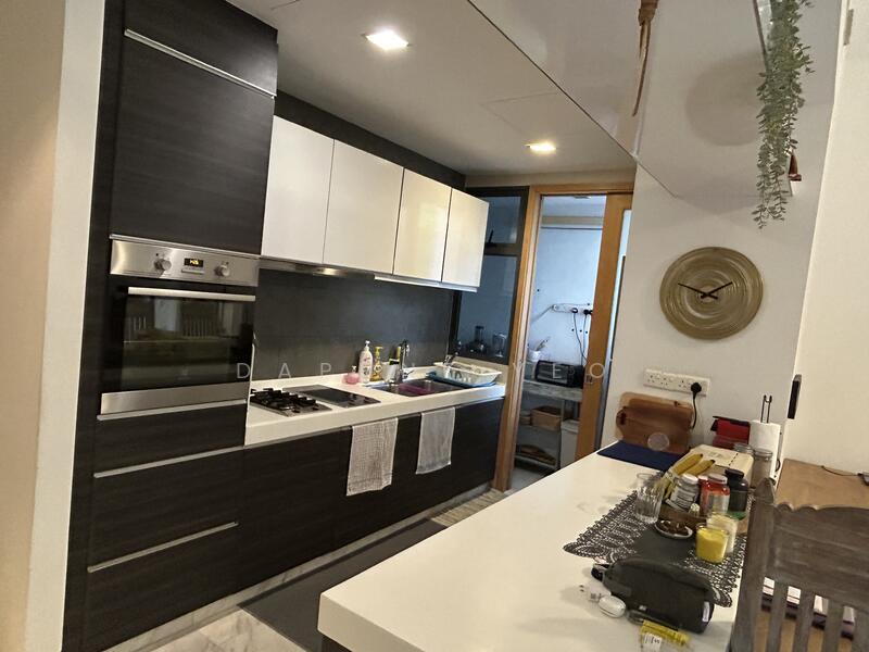 Fully equipped kitchen leading to yard and utility room + toilet