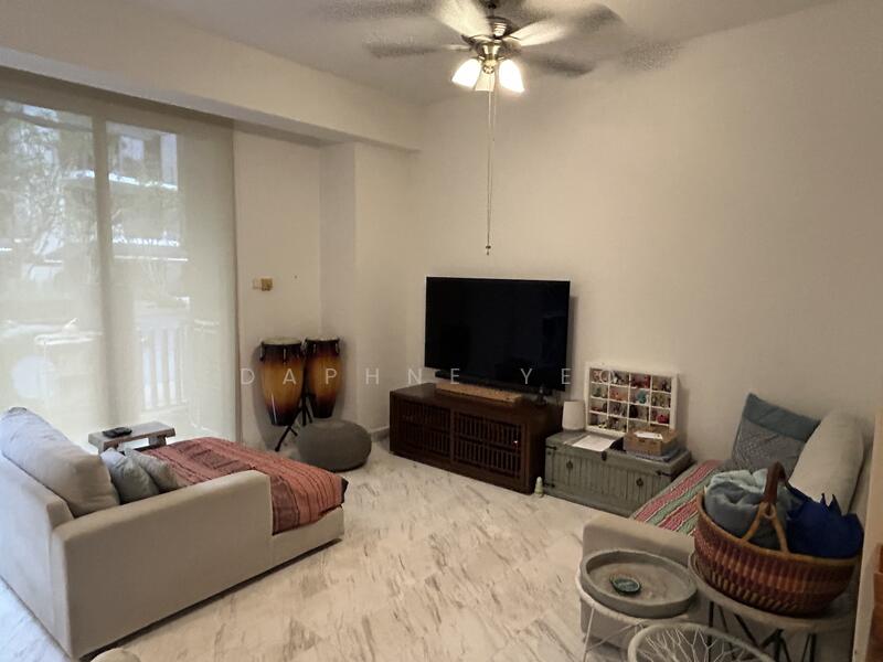 Living area side by side to dining area