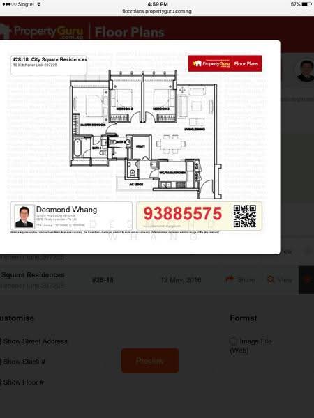 City Square Residences, 10 Kitchener Link, Farrer Park / Serangoon Rd, 3 Bedrooms, 1,216 sqft, Condominium For Rent, by Desmond Whang, 20793076 - PropertyGuru.com.sg