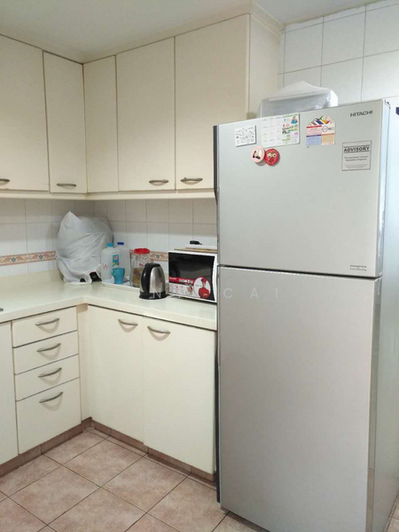 Kitchen with backyard/laundry area