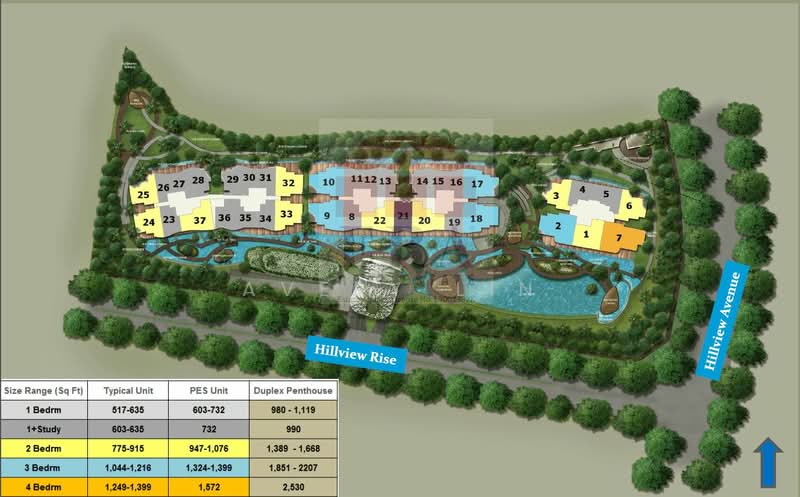 Kingsford Hillview Peak, 105 Hillview Rise, 1 Bedroom, 527 sqft, Condominium For Rent, by Avery Lin, 20862425 - PropertyGuru.com.sg