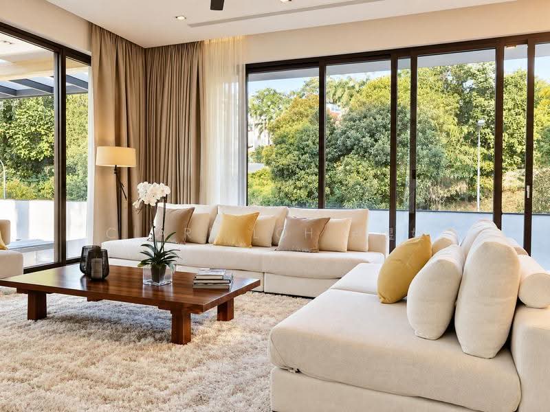 Modern Lornie Road Detached House to rent, Lornie Road, Tanglin / Holland / Bukit Timah, 7 Bedrooms, 9,450 sqft, Bungalow House For Rent, by Clare Loh 卢煜婕, 20937902 - Living Room - PropertyGuru.com.sg